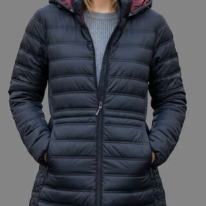 Women's Midnight Blue Hooded Puffer Coat